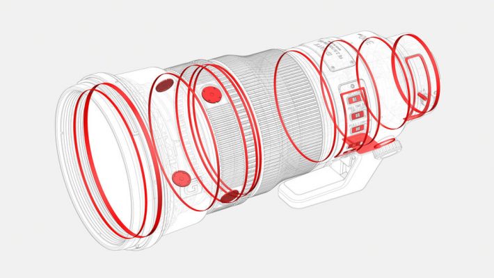sony-fe-300mm-f2-8-gm-oss-16-710x400-1 Sony 300mm f/2.8 có trọng lượng khoảng 1470g khá nhẹ với một chiếc ống kính prime telephoto